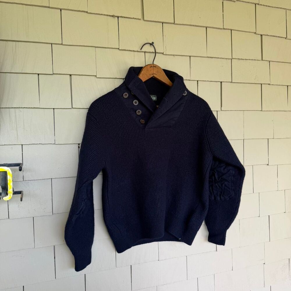 Orvis Men's Navy and Blue Jumper